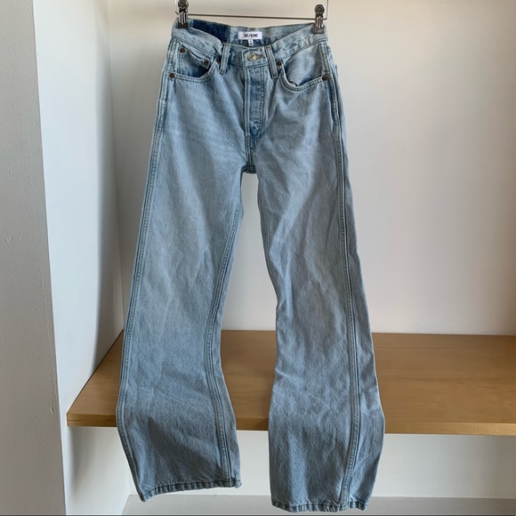 Redone High Waisted Light Wash Jeans - Picture 2 of 7